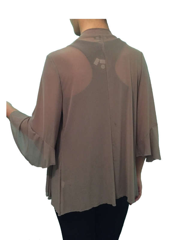 Horn Sleeve Sheer Cardigan Color Black Size 36 - 38