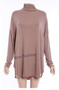 Essential Long Sleeve Mock Neck Rayon Top Size 38-40