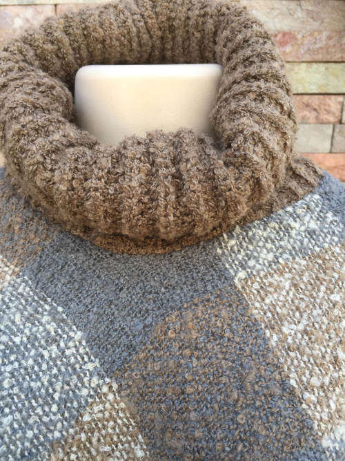 Acrylic Turtleneck Poncho One Size