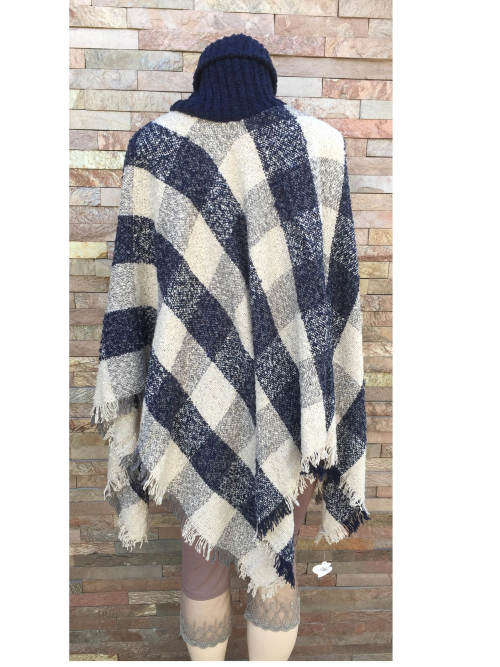Acrylic Turtleneck Poncho One Size