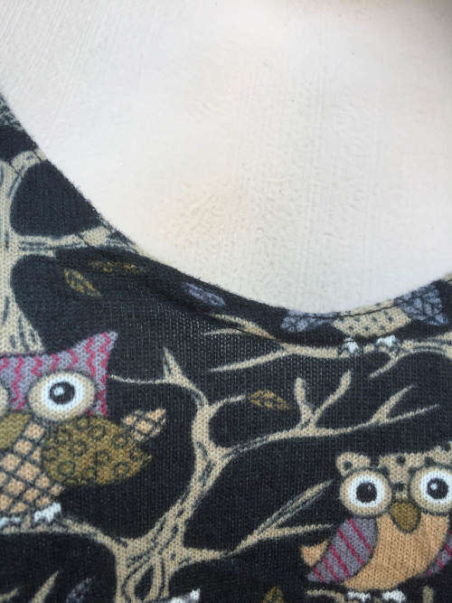 Cotton Long Sleeve Blouse Owl Pattern Size 40 - 42