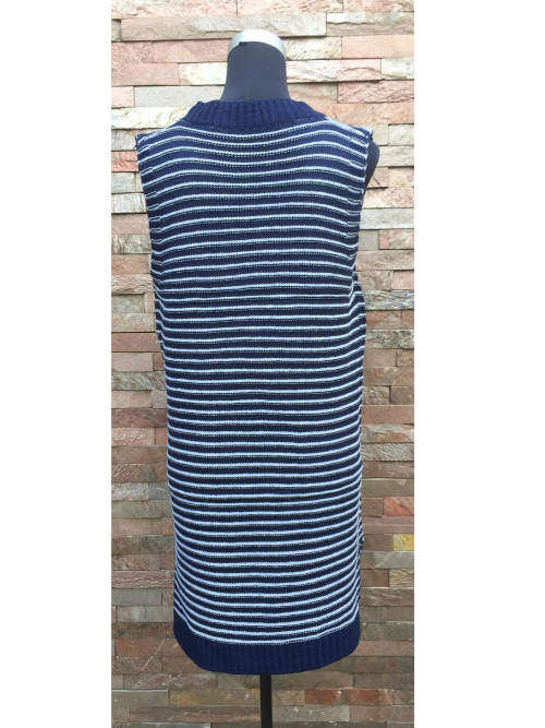 Pocket Striped Vest Dress 1Size (L-XL)