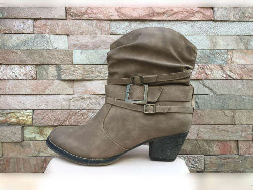 Ankle Boots With Buckles Color Taupe Size 3