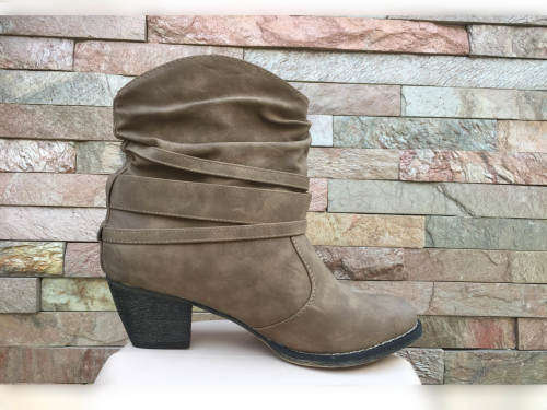 Ankle Boots With Buckles Color Taupe Size 3