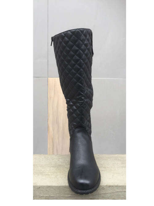 Diamond Lattice Pattern Wide Calf High Leg Boots Size 6