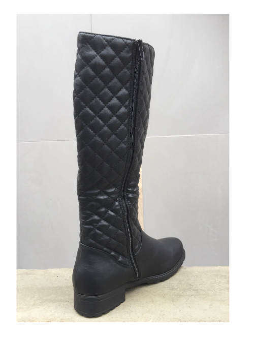 Diamond Lattice Pattern Wide Calf High Leg Boots Size 6