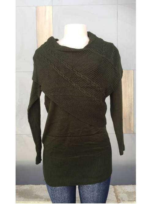 Shawl Collar Sweater Colors Olive Green, Black(sold out)