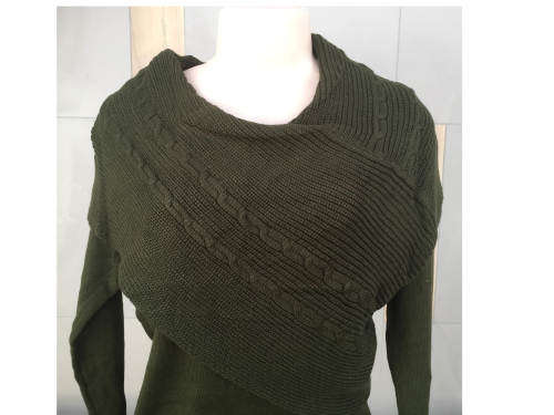 Shawl Collar Sweater Colors Olive Green, Black(sold out)