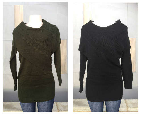 Shawl Collar Sweater Colors Olive Green, Black(sold out)