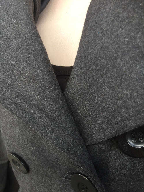 Women's Double Breasted Belted Coat Grey Size 32
