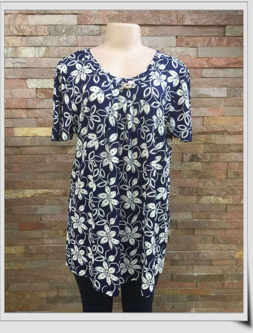2017 New Arrival - Spring Tunics Diamante Neckline Colors: Black, Navy