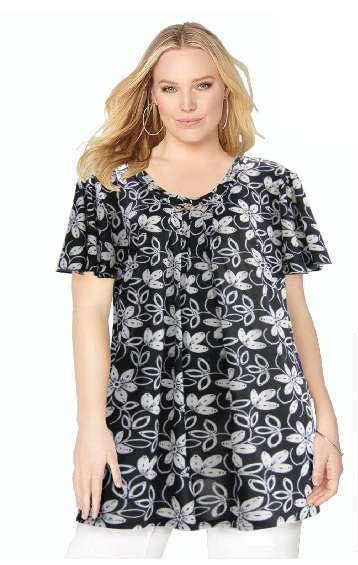 2017 New Arrival - Spring Tunics Diamante Neckline Colors: Black, Navy