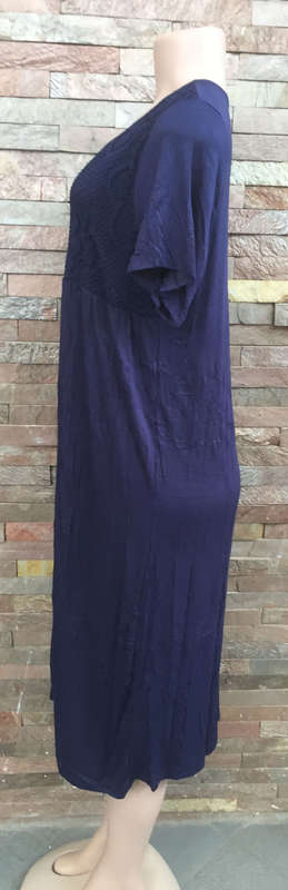 Elegant Long Tunic Dress Sizes 34 to 44 Color Navy