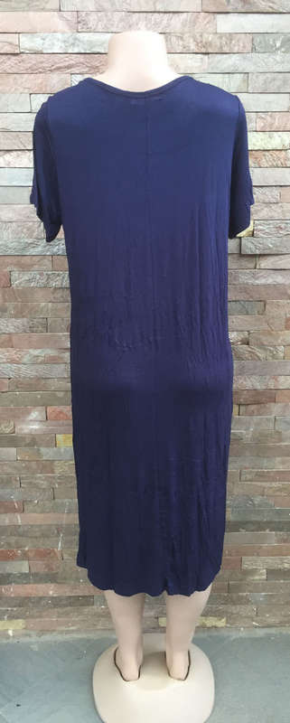 Elegant Long Tunic Dress Sizes 34 to 44 Color Navy