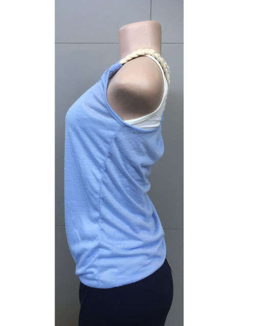 Rope Shoulder Tank Top 2 in 1 Colors Blue, Black Sizes 30 - 40