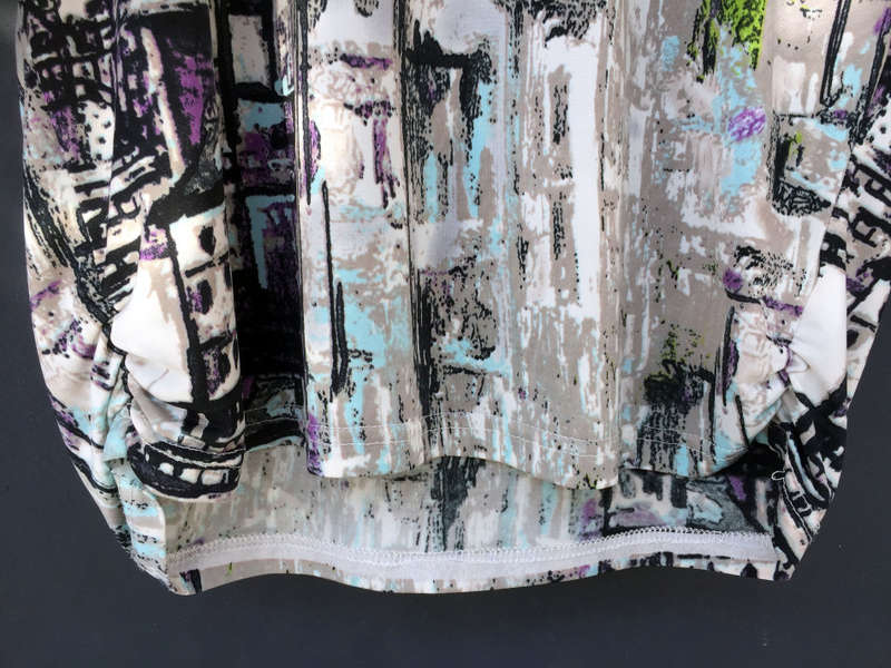 Multicolour Short Sleeves Landscape Painting Print Top Size XL
