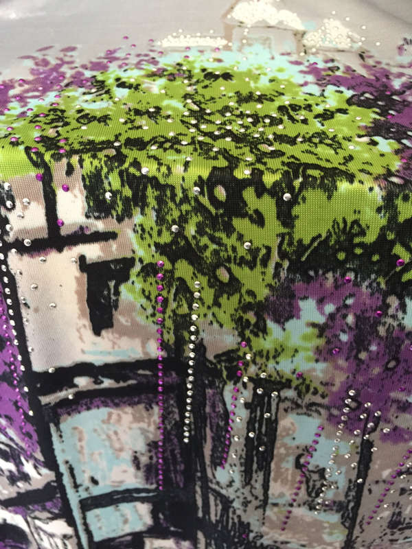 Multicolour Short Sleeves Landscape Painting Print Top Size XL