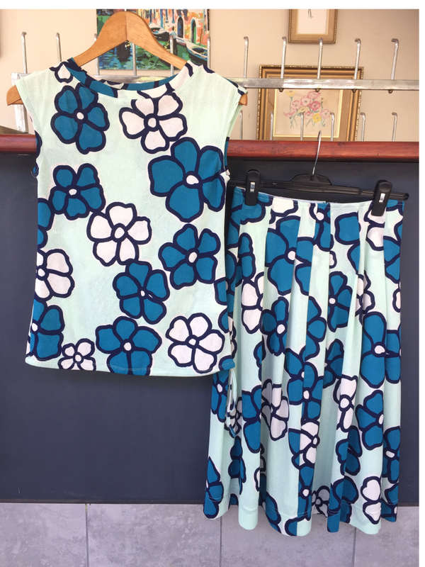 Vintage Polyester Top + Dress Made in Japan Size L