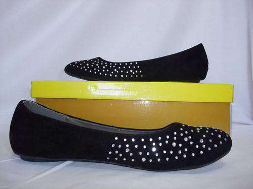 ****NEW ARRIVAL**** New Flat GLITTER BALLERINA Pump Shoes /Black 3-8