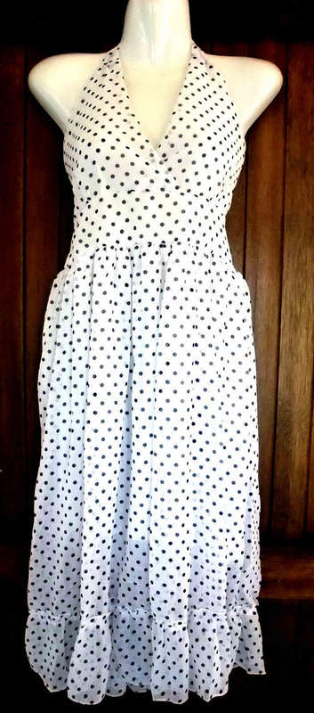 ****NEW ARRIVAL**** White and Black POLKA DOT Halter dress 36/38