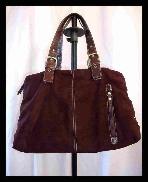 CRAZY R1*****SUEDE CHOCOLATE HANDBAG