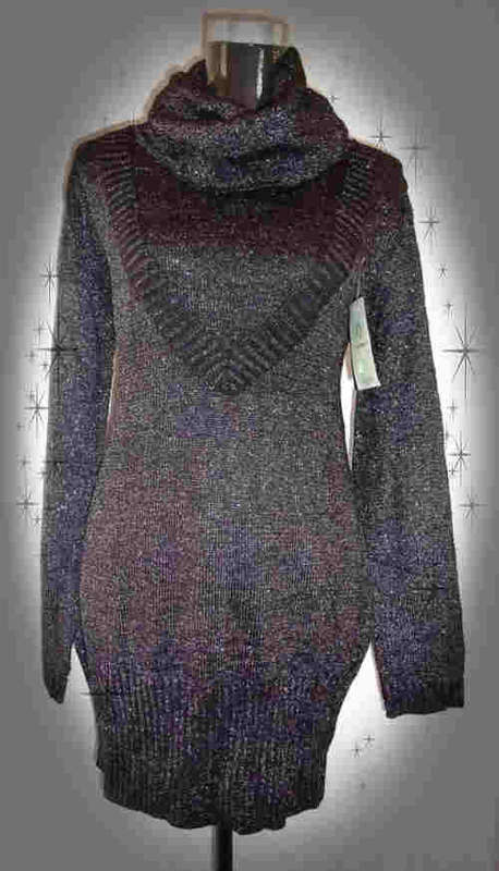 BLACK TURTLE NECK  LONG SWEATER SIZE: XL