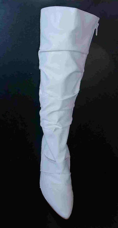 SEXY WHITE KNEE HIGH BOOTS - SIZE 4