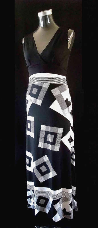 NEW MAXI LONG DRESS Color: White/Black 36/38