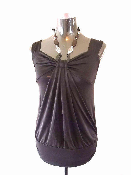 Sexy Top With Integrated Necklace Color: Black 34
