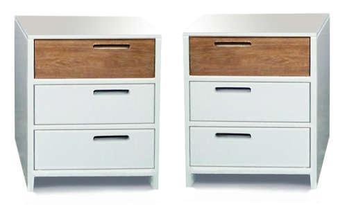 LEE 3 DRAWER PEDESTALS/BEDSIDE TABLE  - 450x450x600h