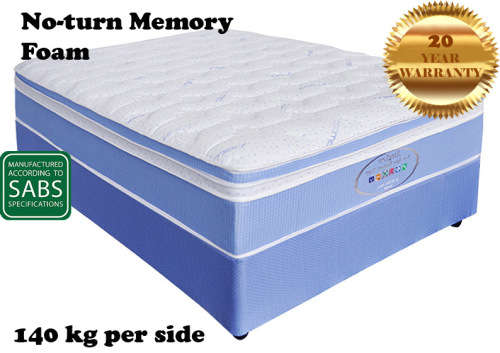 KING - No Turn Memory Foam Mattress and Base Set - 140kg