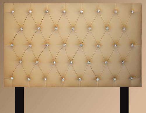 152  Queen diamond pattern crystal glass headboard