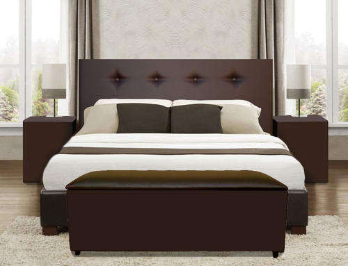 4 pce Fiona Upholstered Bedroom Suite comp Headboard, pedestals, linen box