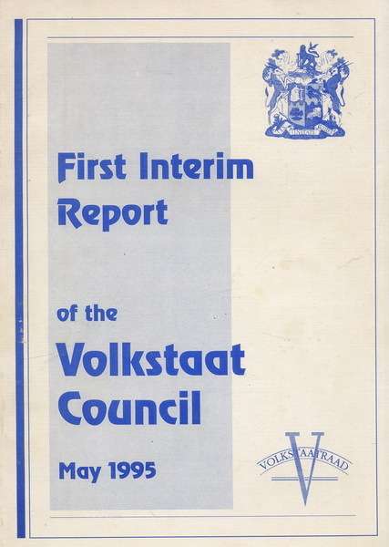 First Interim Report of the Volkstaat Council May 1995