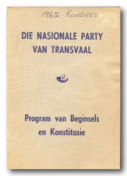 Die Nasionale Party van Transvaal Program van Beginsels en Konstitusie