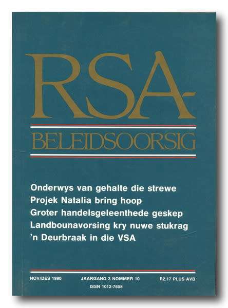 RSA-Beleidsoorsig - Nov/Des 1990 - Jaargang 3 nr 10 - redakteur Ilse Bigalke