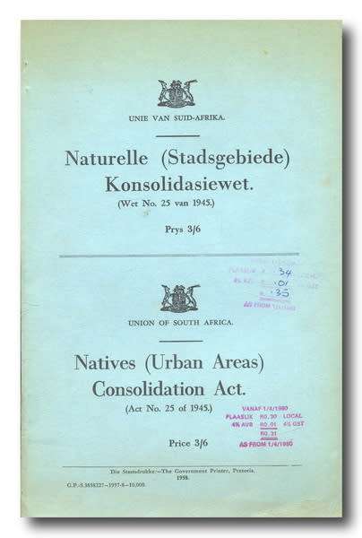Naturelle (Stadsgebiede) Konsolidasiewet (Wet No 5 van 1945) - AFR/ENG (1958)