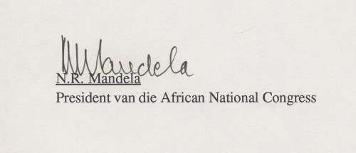 Rare Nelson Mandela and Rightwinger Piet Skiet Rudolph`s correspondence over Freedom with signatures