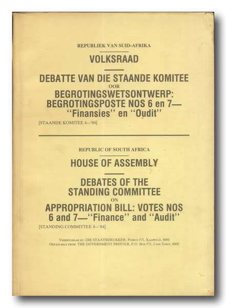 Volksraad Debatte van die Staande Komitee oor Begrotingswetsontwerp (RSA 1984)