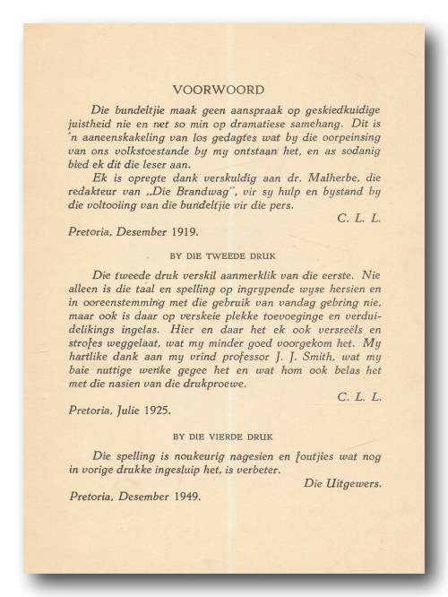 Dingaansdag deur C Louis Leipoldt (4e druk 1950)