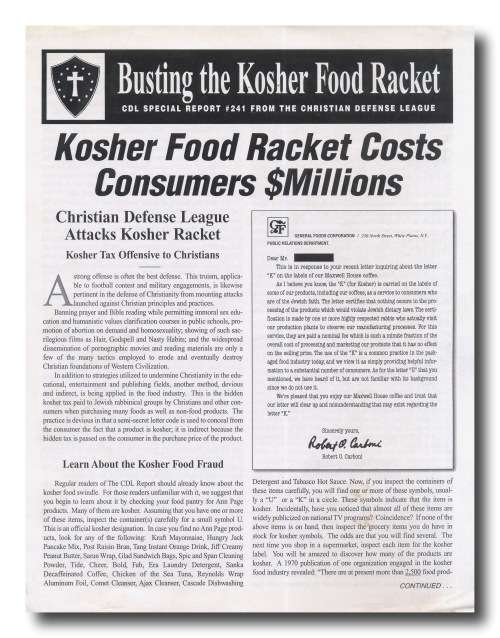 Busting the Kosher Food Racket from Christian Defense League - Report #241