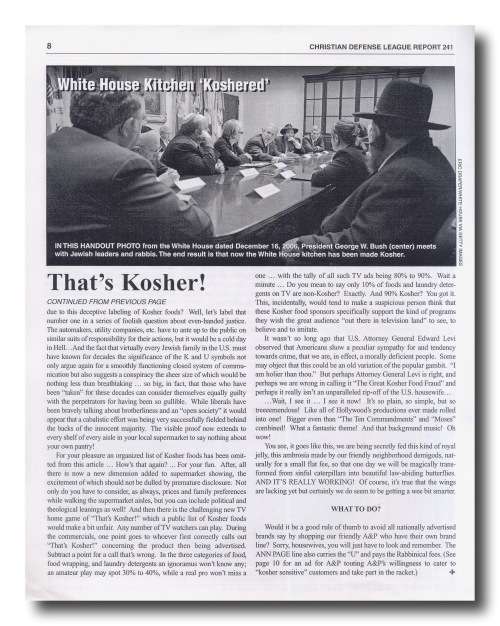 Busting the Kosher Food Racket from Christian Defense League - Report #241
