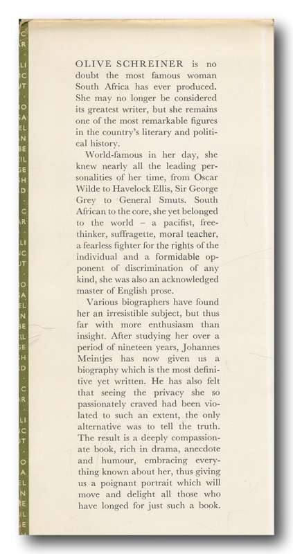 Olive Schreiner: Portrait of a South African woman by Johannes Meintjes (1965)