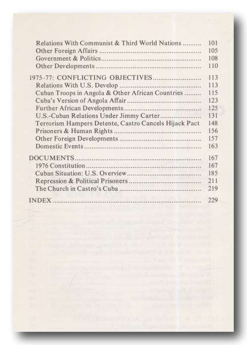 Castro`s Cuba in the 1970s edited by Lester A Sobel (1978)