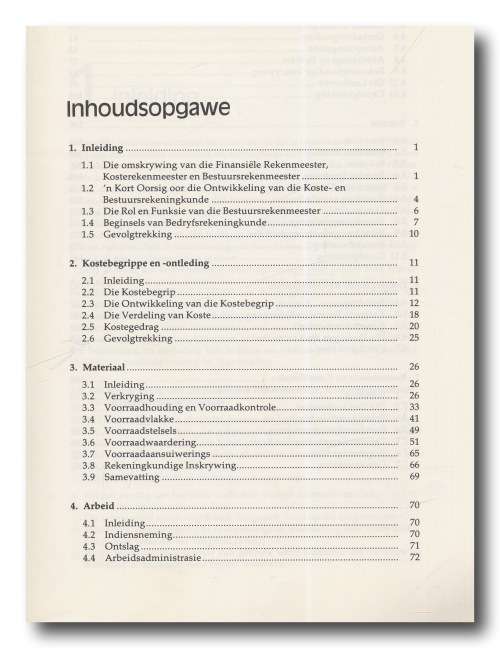 Koste-rekeningkunde deur Sorgdrager/Tromp/Simpson (1e uitg, 1e druk 1984)