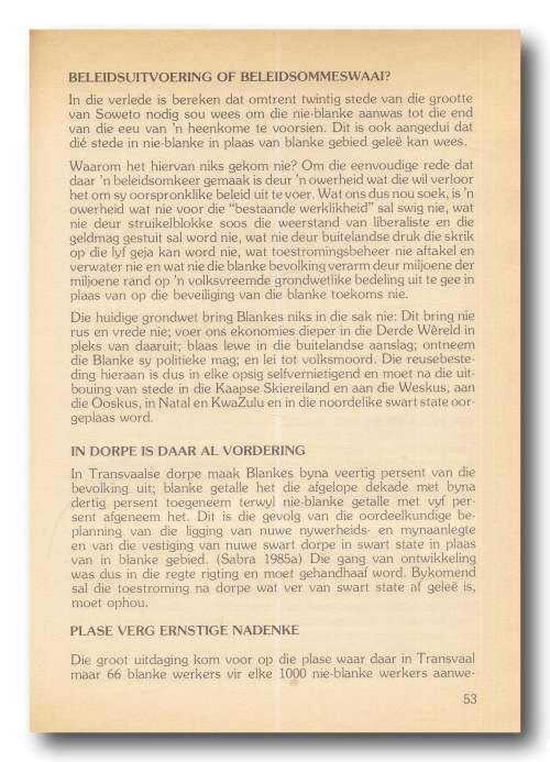 ... en hier is ons nuwe Boerevolkstaat (Red) prof Alkmaar Swart (Oranjewerkers Promosies 1985)