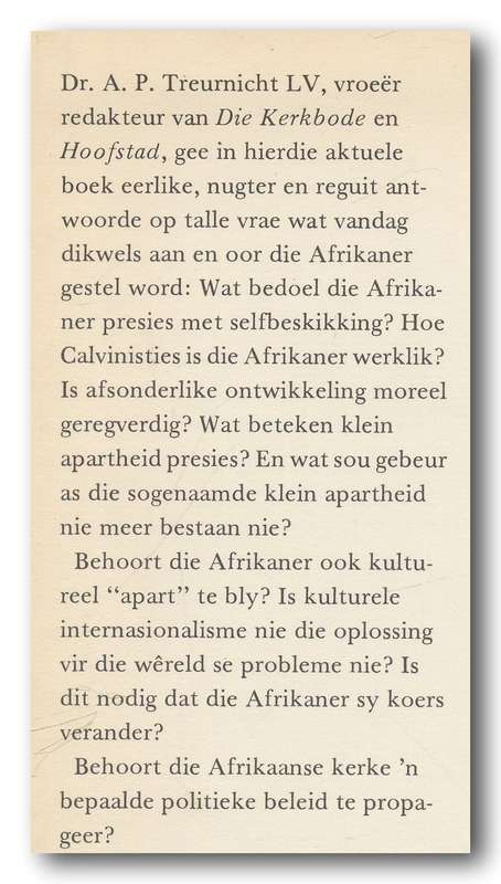 Credo van die Afrikaner deur AP Treurnicht (2e druk 1882 Tafelberg)