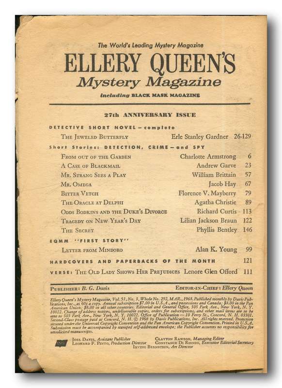 Ellery Queen`s Mystery Magazine (March 1968 - 27th anniversary Issue)