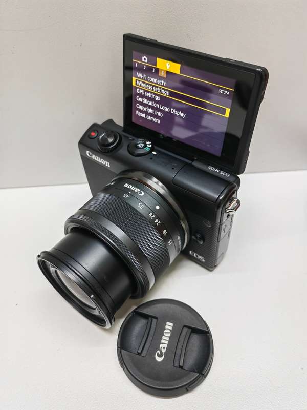 Canon EOS M100 Mirrorless Camera + 15-45mm IS STM (Black)