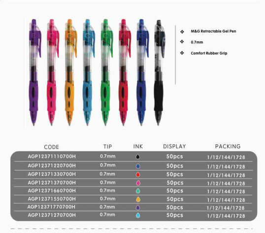 M&G Click gel pen red 0.7mm